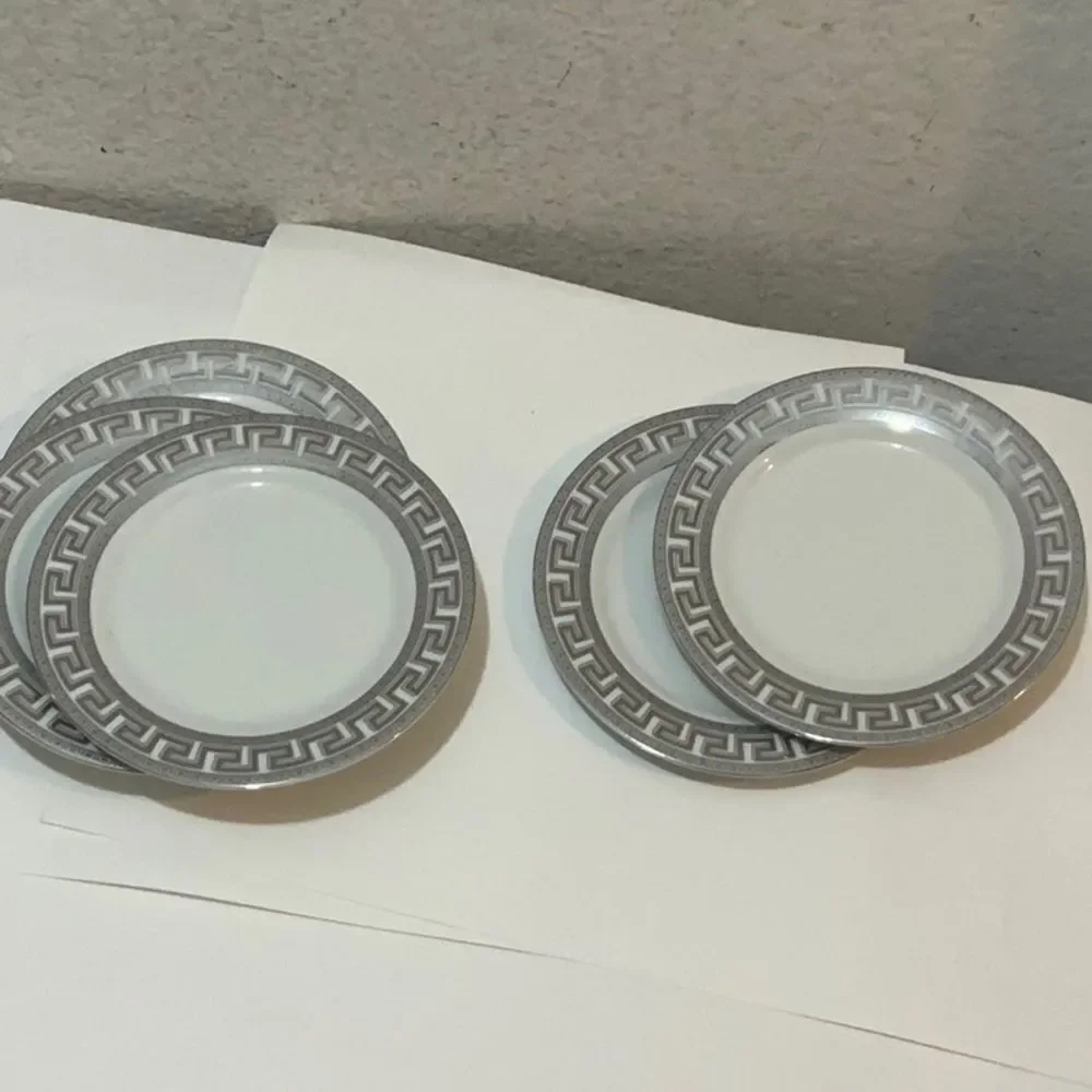 Fine Porcelain platinum Design Czech Republic Set Of 5 appetizers plate 6 3/8 G9